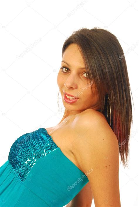 Beautiful Brunette Wearing An Elegant Evening Dress 017 Stock Photo Francofox 10529854
