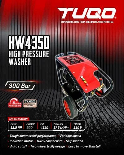 Tuqo 300 Bar High Pressure Washer 12 5 HP HW4350 At Rs 64250 High