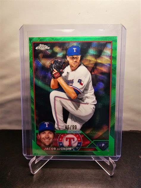 JACOB DeGROM 2023 Topps Chrome GREEN WAVE REFRACTOR 45 99 Texas