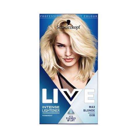 Schwarzkopf Live Intense Lightener Bleach Hair Dye Max Blonde B Permanent