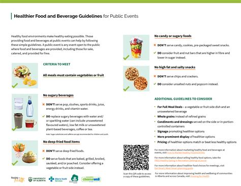 Healthier Food and Beverage Guidelines for Public Events | Department