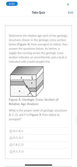 Solved Determine The Relative Age Each Of The Geologic Chegg