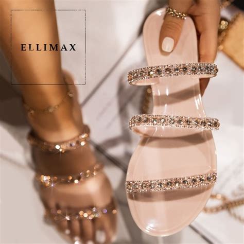 Wild Diva Shoes New Nude Rhinestone Open Toe Slide Jelly Sandals Poshmark