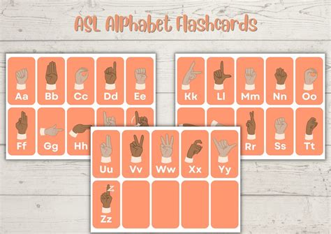 Asl Alphabet Flashcards Homeschool Printables Montessori Etsy