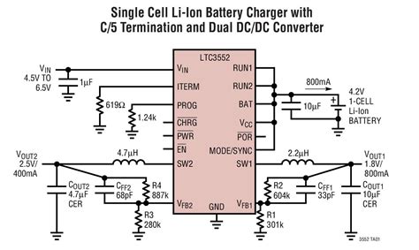 LTC3552 Typical Application Reference Design Battery Charger Arrow