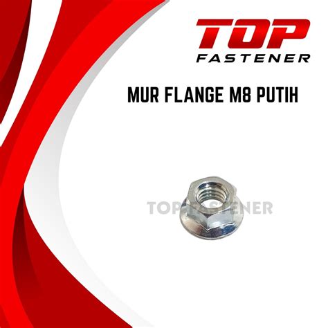 Jual MUR HEX FLANGE NUT M8 BAUT KUNCI 12 8MM PUTIH Shopee Indonesia