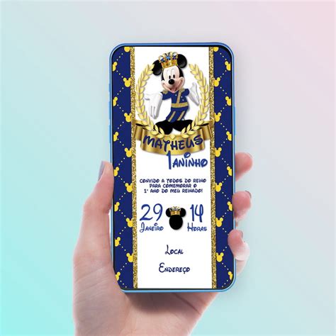 Convite Digital Mickey Realeza Elo Produtos Especiais