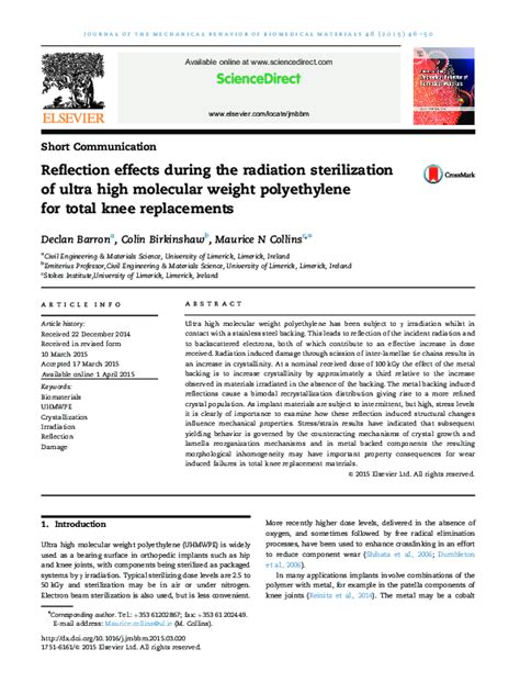 (PDF) Reflection effects during the radiation sterilization of ultra ...