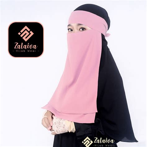 Jual COD Cadar Bandana Niqab 2 Layer Tanpa Jahitan Bawah Mata Niqob