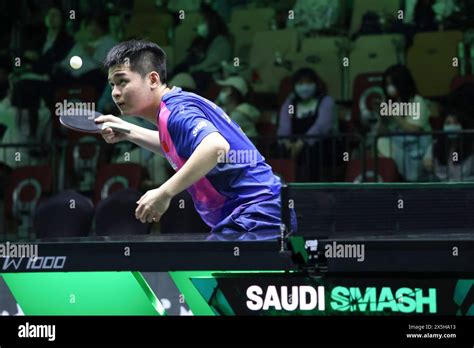 Jeddah Saudi Arabia 9th May 2024 Lin Shidong Of China Serves During