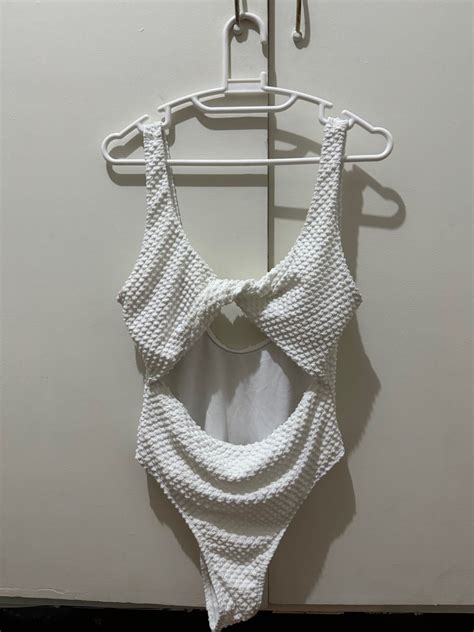 White One Piece Bikini Women S Fashion Swimwear Bikinis Swimsuits On Carousell