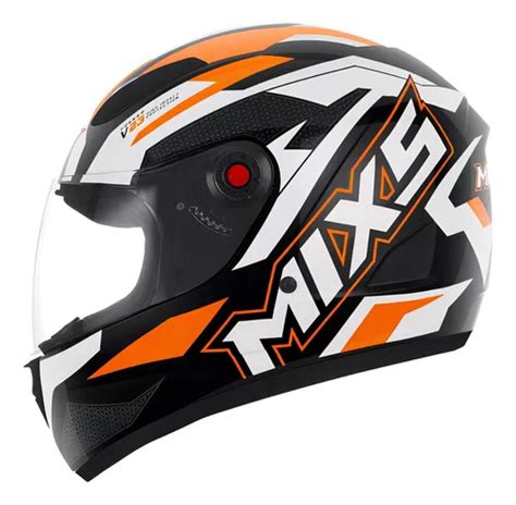 Capacete Moto Mixs Fokker V Fechado Motoqueiro Integral Cor Preto E