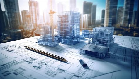 Premium AI Image | Digital building construction engineering project ...