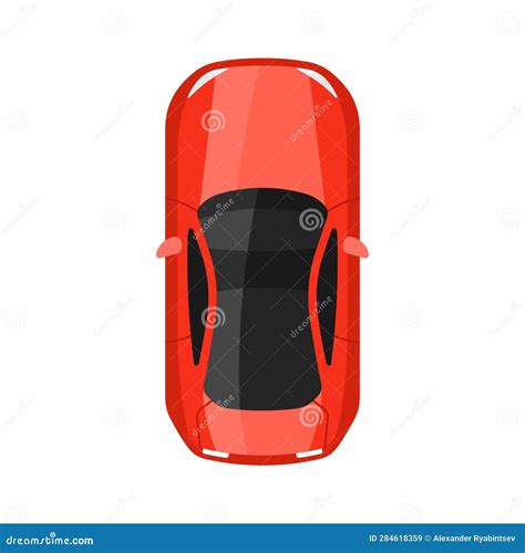 Red Car Top View Vector Illustration. Sport Car Illustration. Stock ...