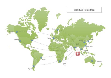 World Air Route Map Examples and Templates