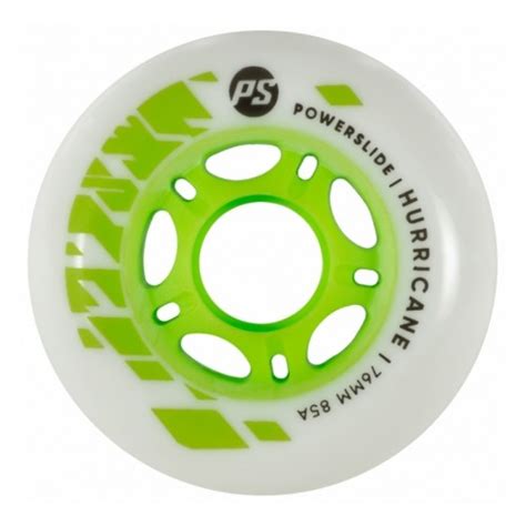 Колеса для роликовых коньков Powerslide Hurricane 76mm/85A (White/Green ...