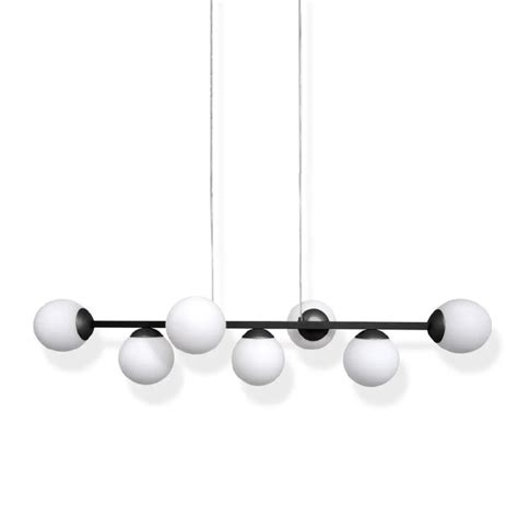 Lustre Pendente Trilho Bubble Globos Preto