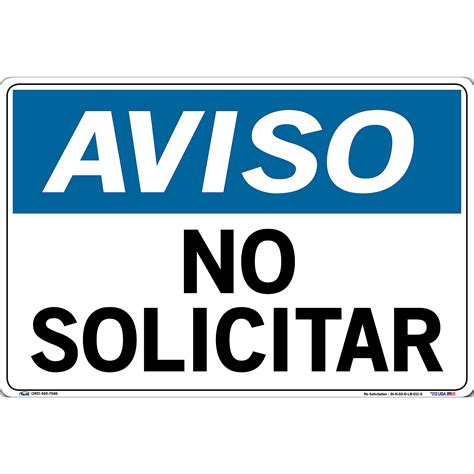 Vestil Notice Sign Spanishespanol Labeldecal Sign Message No