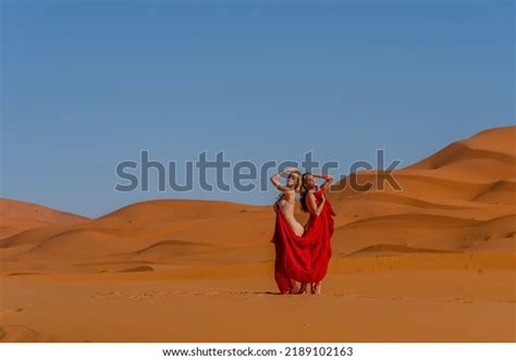 Beautiful Model Poses Nude Against Sand Stock Photo 2189102163