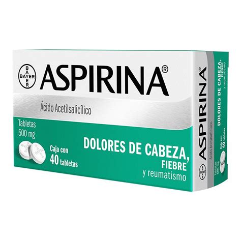 Aspirina 500mg Caja X 40 Tabletas Onlife Mx