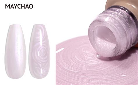 Amazon MAYCHAO ML Pearl Gel Nail Polish Pearlescent Shell Shimmer Mermaid Light Nude