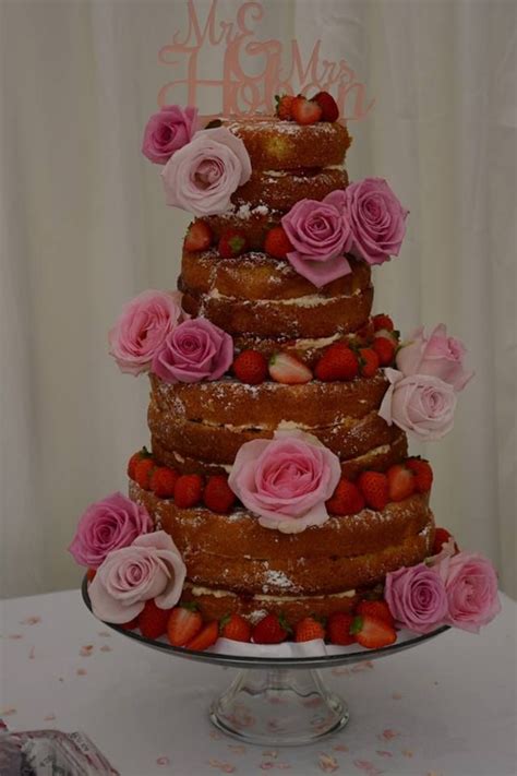 Another Naked Wedding Cake For A French Rustic Wedding By Davinia Davies Of Https