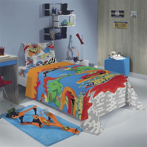 Jogo de Cama Infantil Solteiro 03 Peças Hot Wheels 1 40 m x 2 20 m MadeiraMadeira