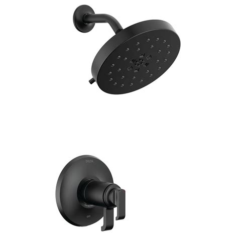 Delta Tetra Tempassure 1 Handle Wall Mount Shower Trim Kit In Matte Black Valve Not Included