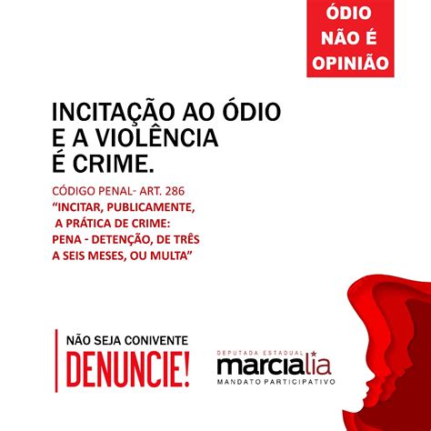 Incitar violência e ódio é crime tipificado no Código Penal