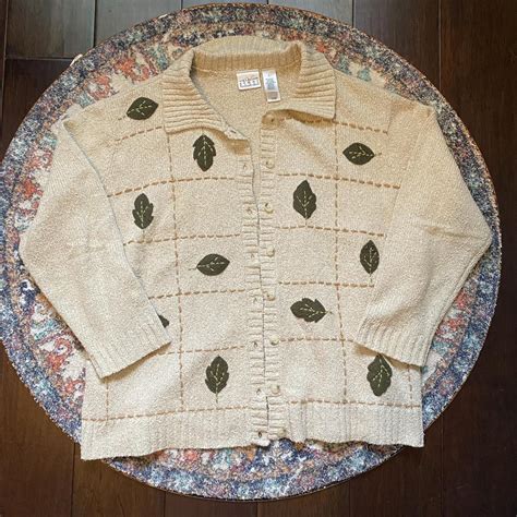 Women S Tan And Cream Cardigan Depop