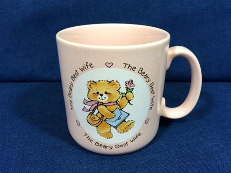 Vintage Coffee Cup Mug The Beary Best Wife Etsy Vintage Coffee Cups