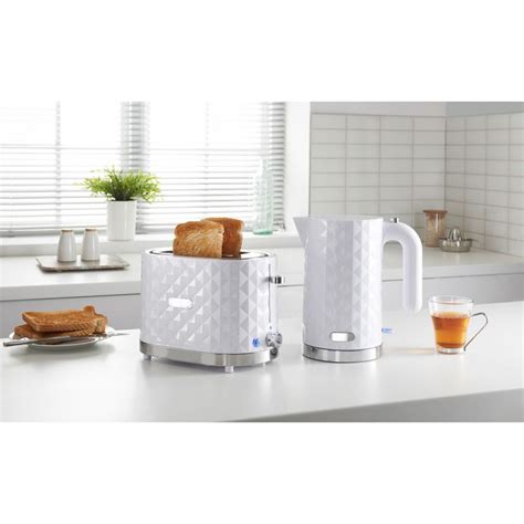 Goodmans Diamond Kettle Toaster Set White Kettle And Toaster Set