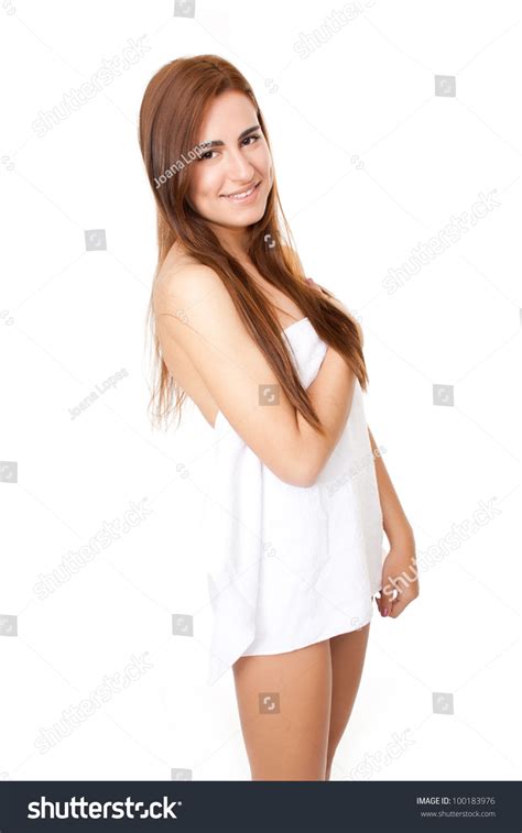 Portrait Beautiful Naked Woman Towel Stock Photo 100183976 Shutterstock