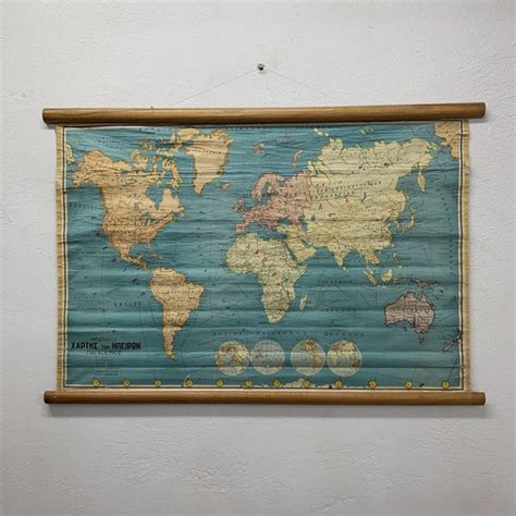 World Map Pull Down Chart Etsy