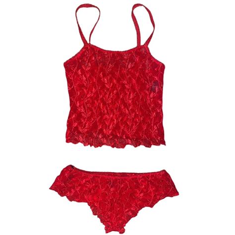 Red Lace Pc Lingerie Set Early S So Cute Depop