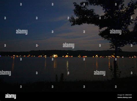 Atwood Lake Ohio Fireworks Stock Photo Alamy