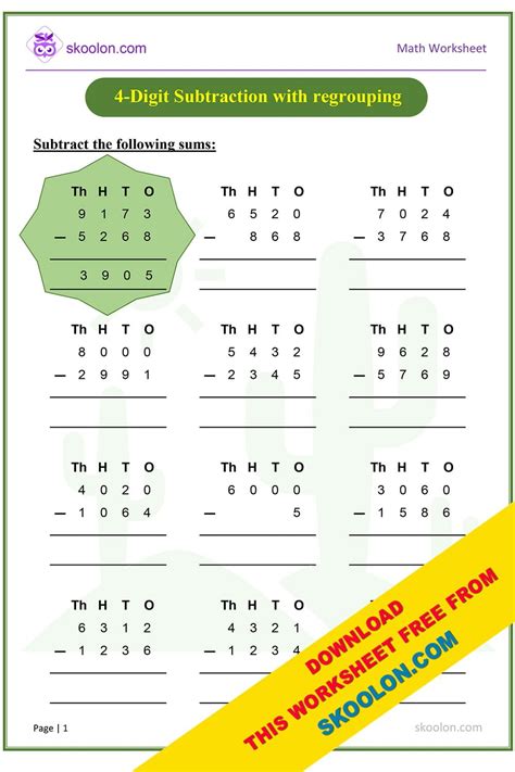 Free Math Worksheet Borrowing Download Free Math Worksheet Borrowing
