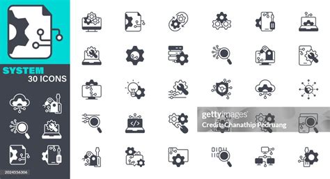 system maintenance icons set solid icon collection vector graphic
