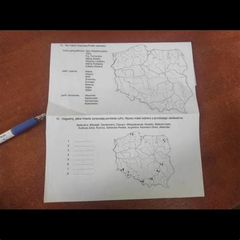 1 Na Mapie Fizycznej Polski Zaznacz Krainy Geograficzne Rzeki I