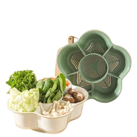 Flower Shaped Rotating Platter Drain Hot Pot Food Vegetables Fruits Basket Daraz Np