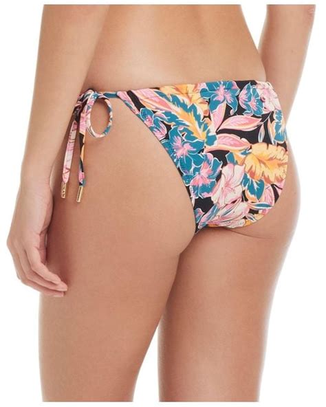 Red Carter Shirred Tie Side Triangle Bikini Bottoms In Pink Lyst