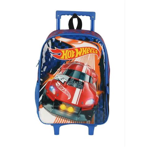Kit Mochila Rodinhas Lancheira Hot Wheels Azul Shopee Brasil