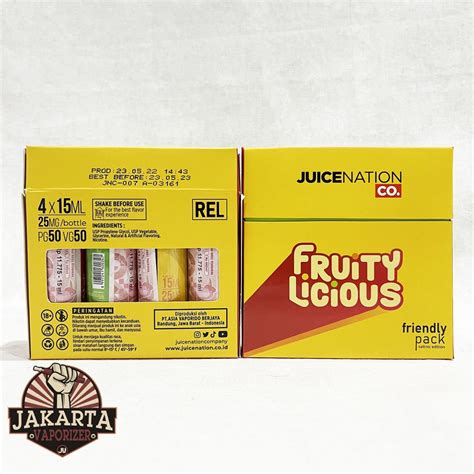 Jual SALT FRUITYLICIOUS FRIENDLY PACK 15ML X 4PCS 25MG BY JUICENATION