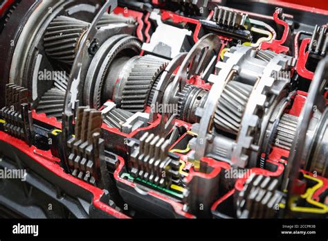 Automatic Car Transmission Cutaway Presented On A Exibition Stand Stock