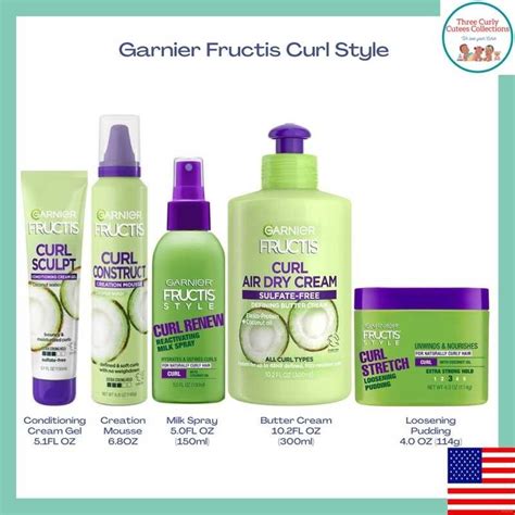 Garnier Fructis Curl Cream Gel Creation Mousse Milk Spray Butter