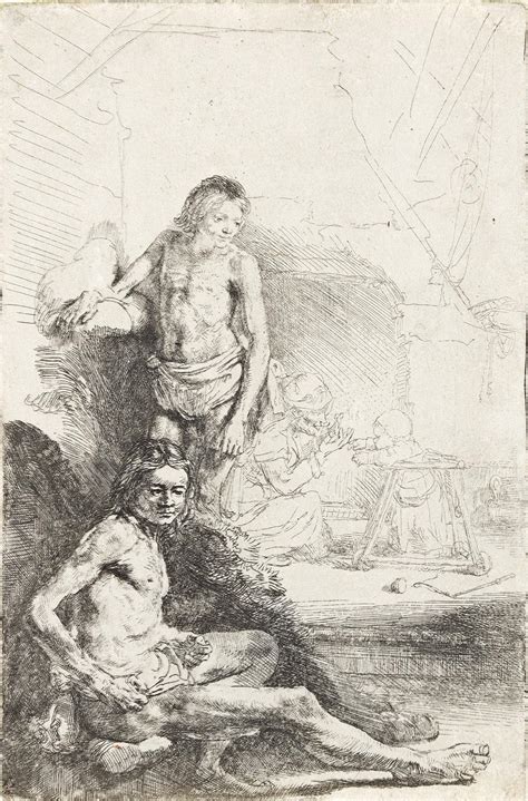 Sold Price REMBRANDT VAN RIJN Nude Man Seated And Another Standing With A Woman And A Baby