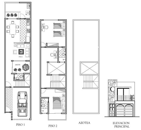 Pin By Dianice RCabrera On Arquitectura Narrow House Plans Small