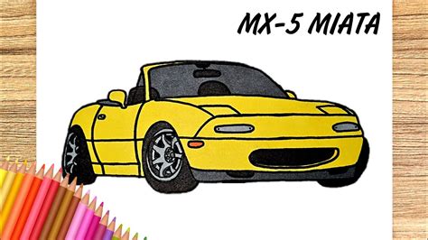 How To Draw A Mazda Mx Miata Drawing A D Car Coloring Mazda