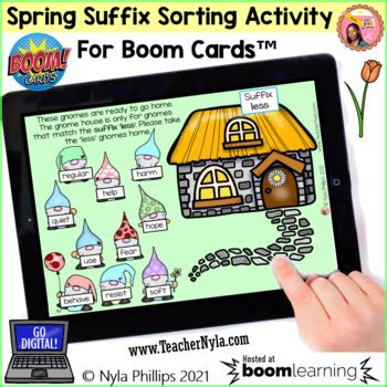 Spring Suffix Sorting Activity Boom Cards By Nyla S Crafty Teaching