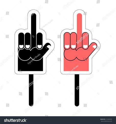 Foam Finger Fuck Symbol Aggression Anger Stock Vector Royalty Free 513494326 Shutterstock